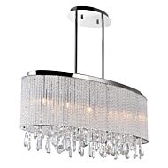 CWI Benson 5 Light Drum Shade Chandelier With Chrome Finish