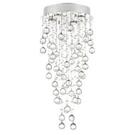 CWI Rain Drop 4 Light Flush Mount With Chrome Finish