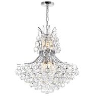 CWI Princess 10 Light Down Chandelier With Chrome Finish