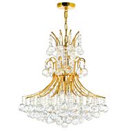 CWI Princess 10 Light Down Chandelier With Gold Finish