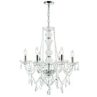 CWI Princeton 6 Light Down Chandelier With Chrome Finish