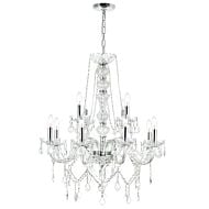 CWI Princeton 12 Light Down Chandelier With Chrome Finish