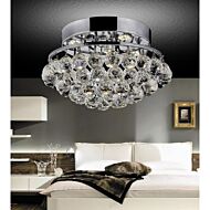 CWI Queen 4 Light Flush Mount With Chrome Finish