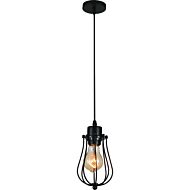 CWI Tomaso 1 Light Down Mini Pendant With Black Finish