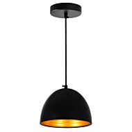 CWI Modest 1 Light Down Mini Pendant With Black Finish