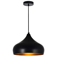 CWI Dynamic 1 Light Down Pendant With Black Finish