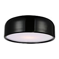 CWI Campton 3 Light Drum Shade Flush Mount With Black Finish