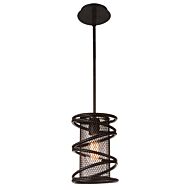 CWI Darya 1 Light Down Mini Pendant With Brown Finish