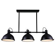 CWI Strum 3 Light Island Chandelier With Black Finish