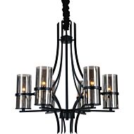 CWI Vanna 6 Light Up Chandelier With Black Finish