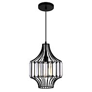 CWI Alethia 1 Light Down Pendant With Black Finish