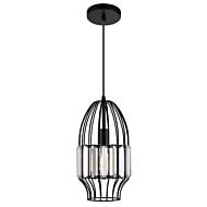 CWI Alethia 1 Light Down Mini Pendant With Black Finish