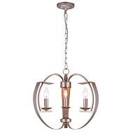 CWI Verbena 3 Light Chandelier With Pewter Finish