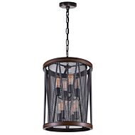 CWI Parsh 8 Light Drum Shade Chandelier With Pewter Finish