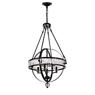 CWI Arkansas 4 Light Chandelier With Black Finish