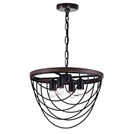 CWI Gala 4 Light Chandelier With Black Finish