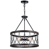 CWI Amazon 5 Light Drum Shade Chandelier With Gun Metal Finish