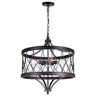 CWI Amazon 5 Light Drum Shade Chandelier With Gun Metal Finish