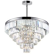 CWI Weiss 15 Light Down Chandelier With Chrome Finish