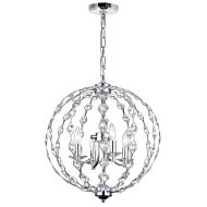 CWI Esia 4 Light Chandelier With Chrome Finish