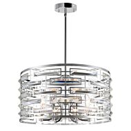 CWI Petia 6 Light Drum Shade Chandelier With Chrome Finish