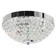 CWI Globe 3 Light Bowl Flush Mount With Chrome Finish