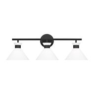 Belcarra 3-Light Bathroom Vanity Light in Midnight Black