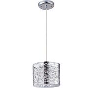 ET2 Inca 7.75 Inch Clear/White Glass Mini Pendant in Polished Chrome