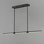 ET2 Lighting Dorian 3-Light Linear Pendant in Black