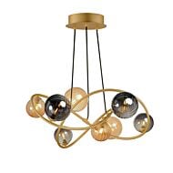 Planetary 8-Light LED Chandelier in Gold