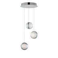 Pulse 3-Light LED Pendant in Polished Chrome