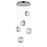 Pulse 5-Light LED Pendant in Polished Chrome