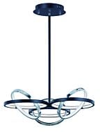 Gyro II 6-Light LED Pendant in Black with Polished Chrome