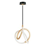 Mobius 1-Light LED Mini Pendant in Black with Gold