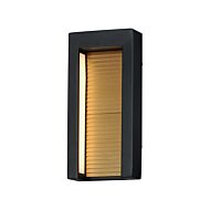 Alcove 2-Light LED Outdoor Wall Sconce in Black with Gold