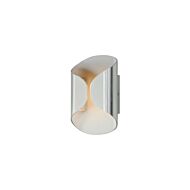 Folio 2-Light LED Outdoor Wall Lamp in Satin Aluminum with White