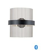 Chimes WiZ 2-Light LED Wall Sconce in Black with Satin Nickel