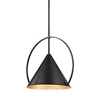 Mari 1-Light Pendant in Gold Leaf/Soft Black