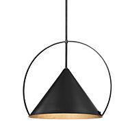 Mari 1-Light Pendant in Gold Leaf/Soft Black