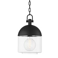 Zephyr 1-Light Outdoor Pendant in Textured Black