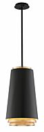 Troy Fahrenheit 3 Light 22 Inch Pendant Light in Textured Black W Gold Leaf