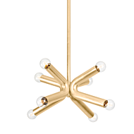 Dash 8-Light Chandelier in Vintage Gold Leaf