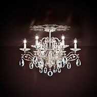 Filigrae 6-Light Semi-Flush Mount Ceiling Light in Antique Silver