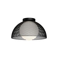 Haven 1-Light Flush Mount in Matte Black with Opal Glass