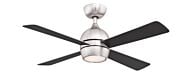 Fanimation Kwad 44 Inch LED Indoor Ceiling Fan in Brushed Nickel with Opal Frosted Glass