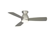 Fanimation Hugh 44 Inch LED Indoor/Outdoor Flush Mount Ceiling Fan in Brushed Nickel with Opal Frosted Glass