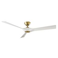 Modern Forms Torque Downrod ceiling fan in Soft Brass with Matte White