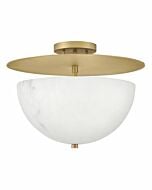 Fredrick Ramond Inez 3-Light Semi-Flush Ceiling Light In Lacquered Brass