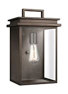 Feiss Glenview 14.75 Inch Clear Outdoor Wall Lantern in Antique Bronze