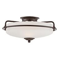 Quoizel Griffin 3 Light 17 Inch Ceiling Light in Palladian Bronze